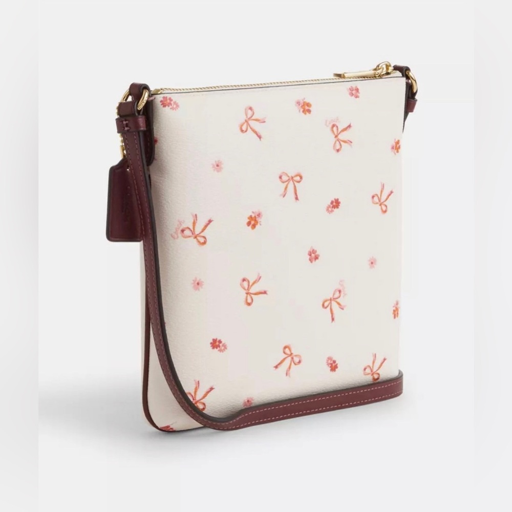 New Coach brand new mini Rowan file bag purse with bow print - Picture 2 of 9